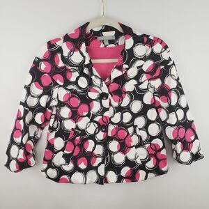 Ny Collection Pink and Black Swing Crop Jacket